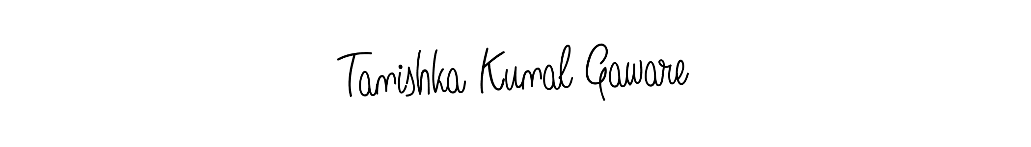 Tanishka Kunal Gaware stylish signature style. Best Handwritten Sign (Angelique-Rose-font-FFP) for my name. Handwritten Signature Collection Ideas for my name Tanishka Kunal Gaware. Tanishka Kunal Gaware signature style 5 images and pictures png