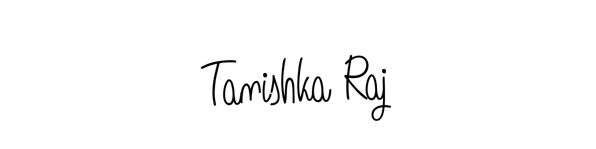 Use a signature maker to create a handwritten signature online. With this signature software, you can design (Angelique-Rose-font-FFP) your own signature for name Tanishka Raj. Tanishka Raj signature style 5 images and pictures png