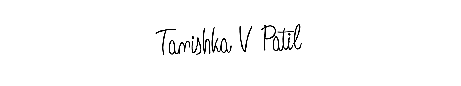 Create a beautiful signature design for name Tanishka V Patil. With this signature (Angelique-Rose-font-FFP) fonts, you can make a handwritten signature for free. Tanishka V Patil signature style 5 images and pictures png
