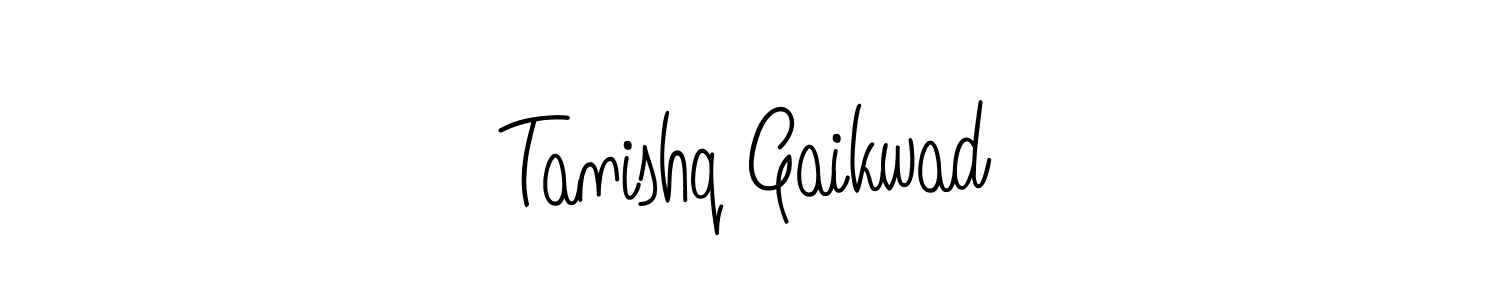 How to make Tanishq Gaikwad name signature. Use Angelique-Rose-font-FFP style for creating short signs online. This is the latest handwritten sign. Tanishq Gaikwad signature style 5 images and pictures png