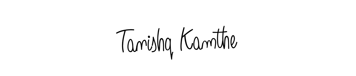 Use a signature maker to create a handwritten signature online. With this signature software, you can design (Angelique-Rose-font-FFP) your own signature for name Tanishq Kamthe. Tanishq Kamthe signature style 5 images and pictures png