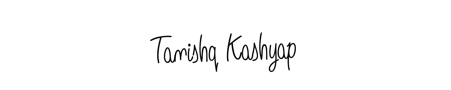 You should practise on your own different ways (Angelique-Rose-font-FFP) to write your name (Tanishq Kashyap) in signature. don't let someone else do it for you. Tanishq Kashyap signature style 5 images and pictures png