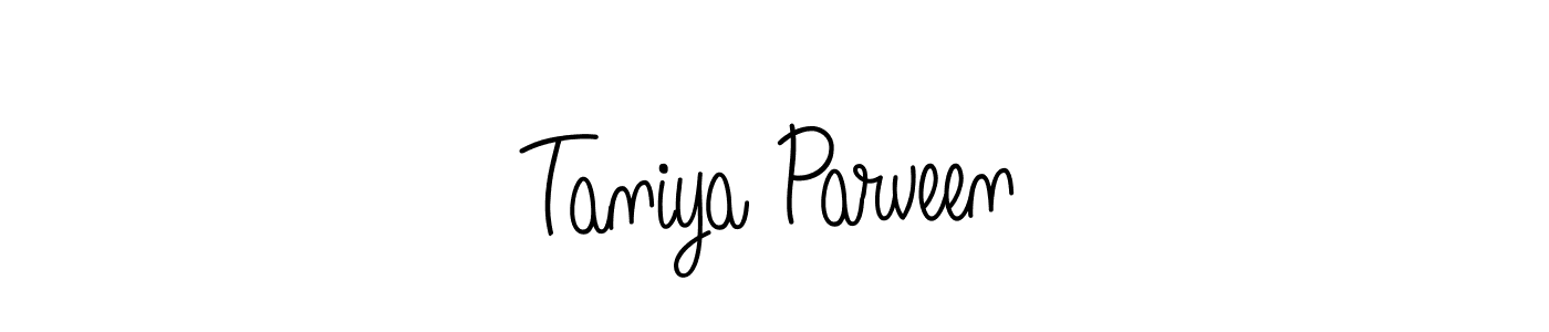 You should practise on your own different ways (Angelique-Rose-font-FFP) to write your name (Taniya Parveen) in signature. don't let someone else do it for you. Taniya Parveen signature style 5 images and pictures png