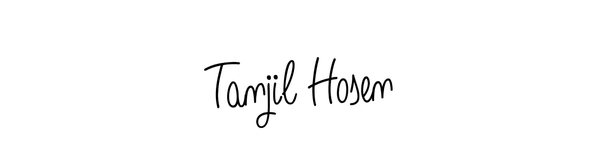 The best way (Angelique-Rose-font-FFP) to make a short signature is to pick only two or three words in your name. The name Tanjil Hosen include a total of six letters. For converting this name. Tanjil Hosen signature style 5 images and pictures png