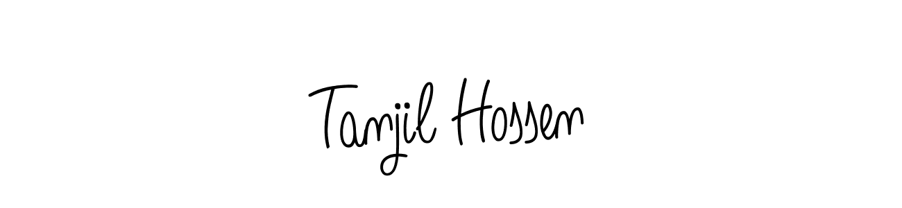 You should practise on your own different ways (Angelique-Rose-font-FFP) to write your name (Tanjil Hossen) in signature. don't let someone else do it for you. Tanjil Hossen signature style 5 images and pictures png