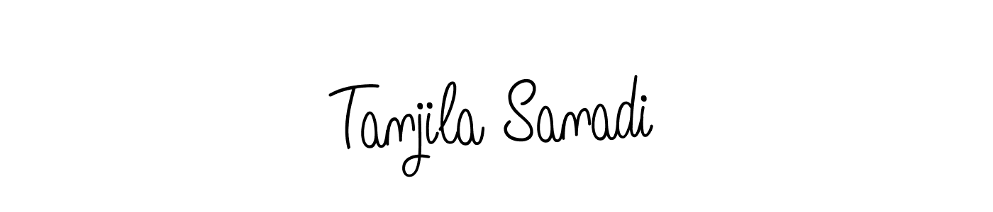 You should practise on your own different ways (Angelique-Rose-font-FFP) to write your name (Tanjila Sanadi) in signature. don't let someone else do it for you. Tanjila Sanadi signature style 5 images and pictures png