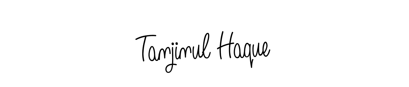 Make a beautiful signature design for name Tanjinul Haque. With this signature (Angelique-Rose-font-FFP) style, you can create a handwritten signature for free. Tanjinul Haque signature style 5 images and pictures png