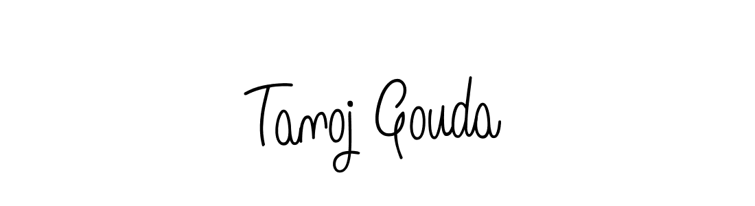 You should practise on your own different ways (Angelique-Rose-font-FFP) to write your name (Tanoj Gouda) in signature. don't let someone else do it for you. Tanoj Gouda signature style 5 images and pictures png