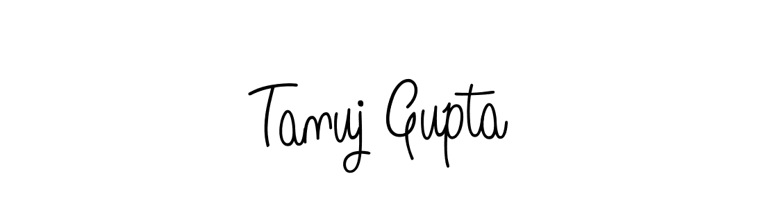 The best way (Angelique-Rose-font-FFP) to make a short signature is to pick only two or three words in your name. The name Tanuj Gupta include a total of six letters. For converting this name. Tanuj Gupta signature style 5 images and pictures png