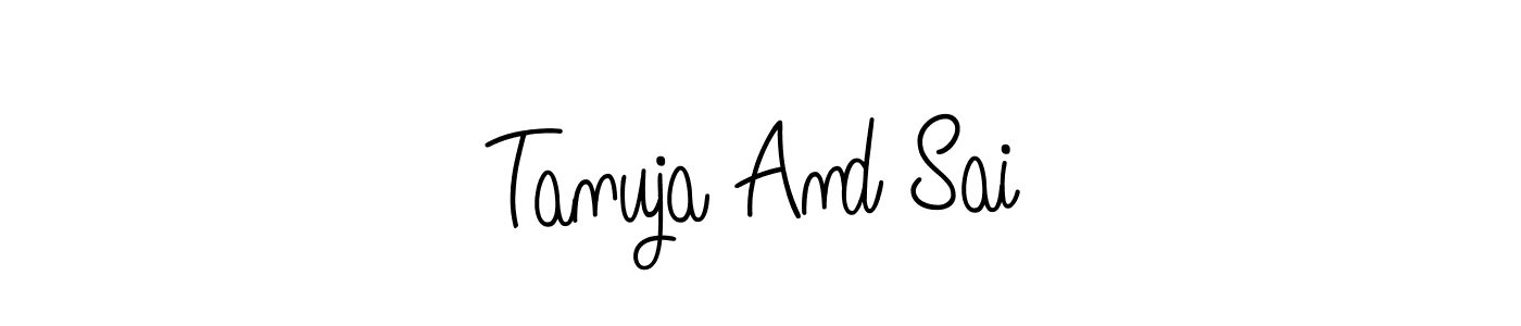 if you are searching for the best signature style for your name Tanuja And Sai. so please give up your signature search. here we have designed multiple signature styles  using Angelique-Rose-font-FFP. Tanuja And Sai signature style 5 images and pictures png