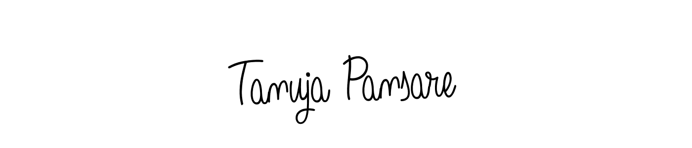 You should practise on your own different ways (Angelique-Rose-font-FFP) to write your name (Tanuja Pansare) in signature. don't let someone else do it for you. Tanuja Pansare signature style 5 images and pictures png