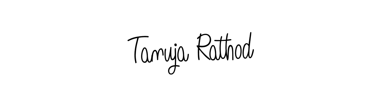 The best way (Angelique-Rose-font-FFP) to make a short signature is to pick only two or three words in your name. The name Tanuja Rathod include a total of six letters. For converting this name. Tanuja Rathod signature style 5 images and pictures png