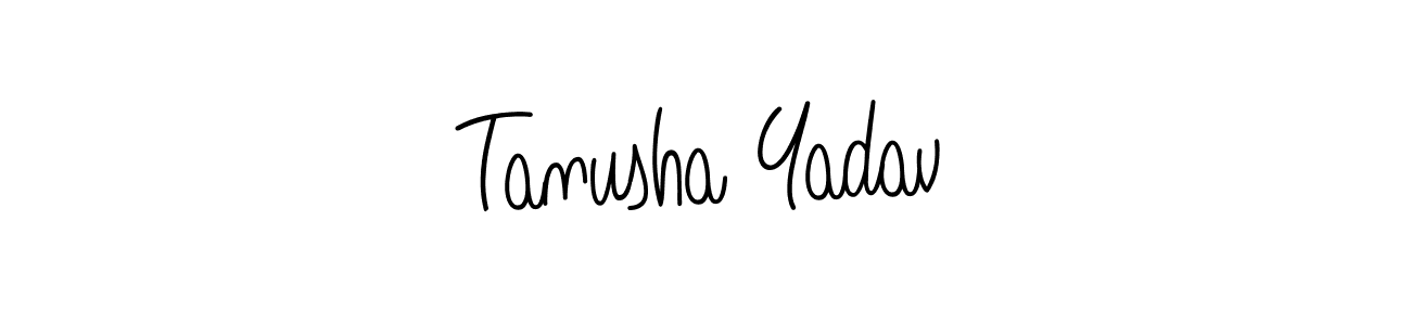 How to make Tanusha Yadav name signature. Use Angelique-Rose-font-FFP style for creating short signs online. This is the latest handwritten sign. Tanusha Yadav signature style 5 images and pictures png