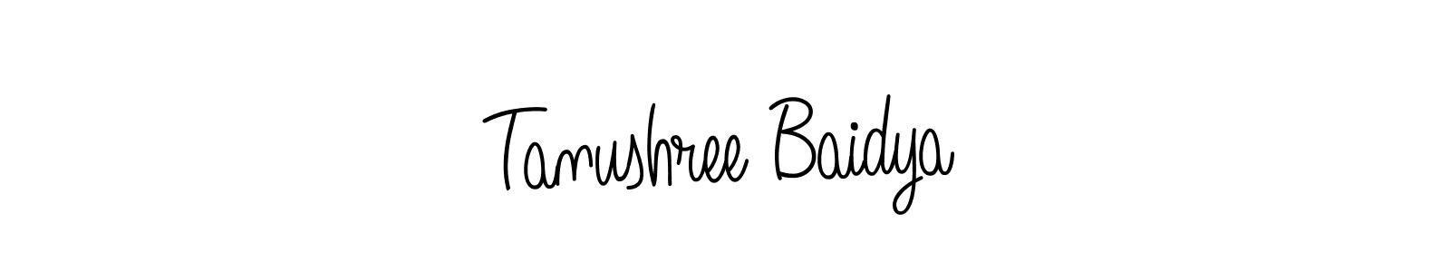 Make a beautiful signature design for name Tanushree Baidya. With this signature (Angelique-Rose-font-FFP) style, you can create a handwritten signature for free. Tanushree Baidya signature style 5 images and pictures png
