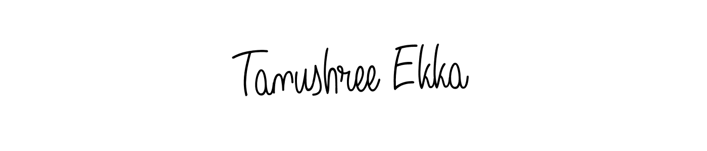 Create a beautiful signature design for name Tanushree Ekka. With this signature (Angelique-Rose-font-FFP) fonts, you can make a handwritten signature for free. Tanushree Ekka signature style 5 images and pictures png