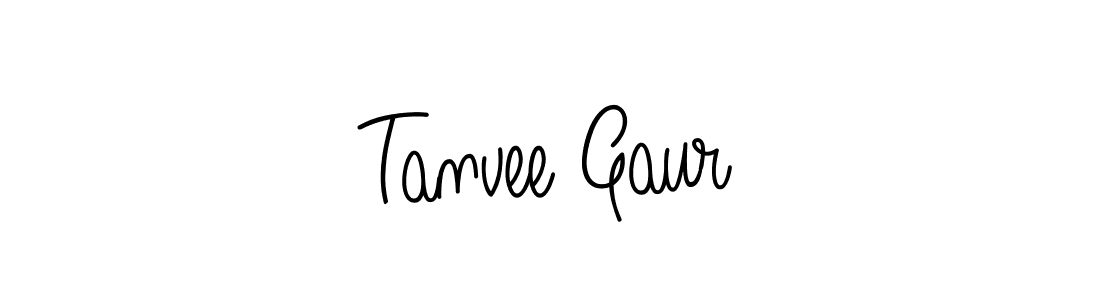 How to make Tanvee Gaur name signature. Use Angelique-Rose-font-FFP style for creating short signs online. This is the latest handwritten sign. Tanvee Gaur signature style 5 images and pictures png