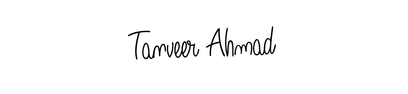 The best way (Angelique-Rose-font-FFP) to make a short signature is to pick only two or three words in your name. The name Tanveer Ahmad include a total of six letters. For converting this name. Tanveer Ahmad signature style 5 images and pictures png