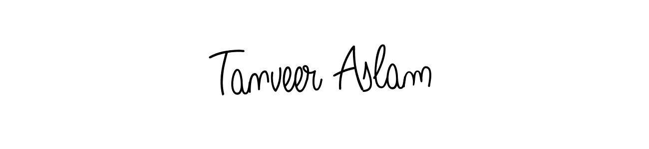 if you are searching for the best signature style for your name Tanveer Aslam. so please give up your signature search. here we have designed multiple signature styles  using Angelique-Rose-font-FFP. Tanveer Aslam signature style 5 images and pictures png