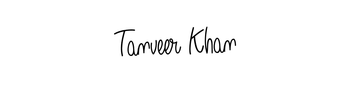 The best way (Angelique-Rose-font-FFP) to make a short signature is to pick only two or three words in your name. The name Tanveer Khan include a total of six letters. For converting this name. Tanveer Khan signature style 5 images and pictures png