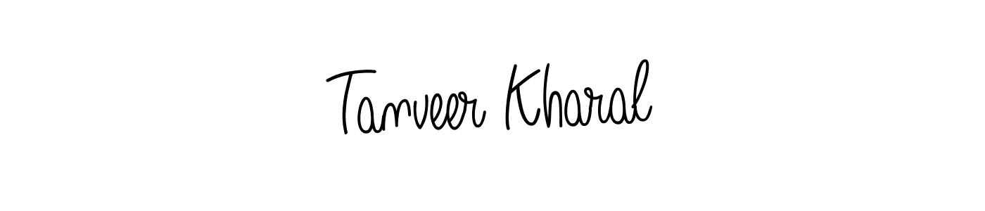 Make a beautiful signature design for name Tanveer Kharal. With this signature (Angelique-Rose-font-FFP) style, you can create a handwritten signature for free. Tanveer Kharal signature style 5 images and pictures png