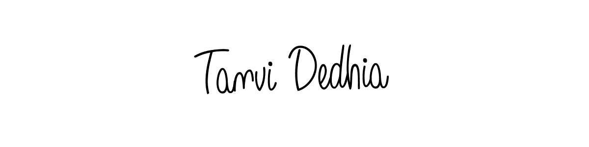 The best way (Angelique-Rose-font-FFP) to make a short signature is to pick only two or three words in your name. The name Tanvi Dedhia include a total of six letters. For converting this name. Tanvi Dedhia signature style 5 images and pictures png