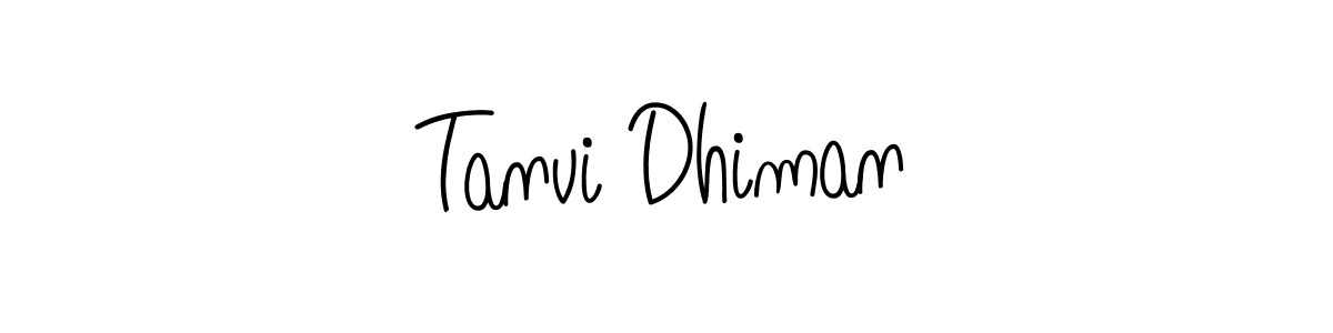 How to make Tanvi Dhiman name signature. Use Angelique-Rose-font-FFP style for creating short signs online. This is the latest handwritten sign. Tanvi Dhiman signature style 5 images and pictures png
