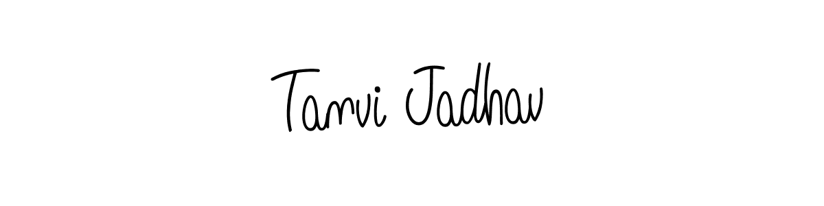 Create a beautiful signature design for name Tanvi Jadhav. With this signature (Angelique-Rose-font-FFP) fonts, you can make a handwritten signature for free. Tanvi Jadhav signature style 5 images and pictures png