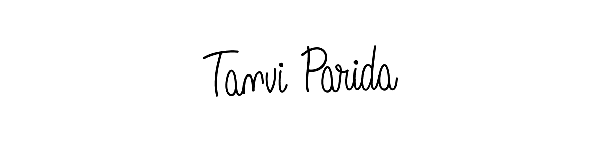 Make a beautiful signature design for name Tanvi Parida. With this signature (Angelique-Rose-font-FFP) style, you can create a handwritten signature for free. Tanvi Parida signature style 5 images and pictures png