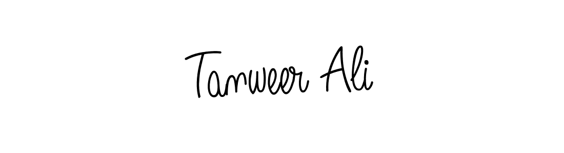 You should practise on your own different ways (Angelique-Rose-font-FFP) to write your name (Tanweer Ali) in signature. don't let someone else do it for you. Tanweer Ali signature style 5 images and pictures png