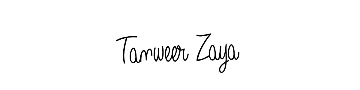 The best way (Angelique-Rose-font-FFP) to make a short signature is to pick only two or three words in your name. The name Tanweer Zaya include a total of six letters. For converting this name. Tanweer Zaya signature style 5 images and pictures png