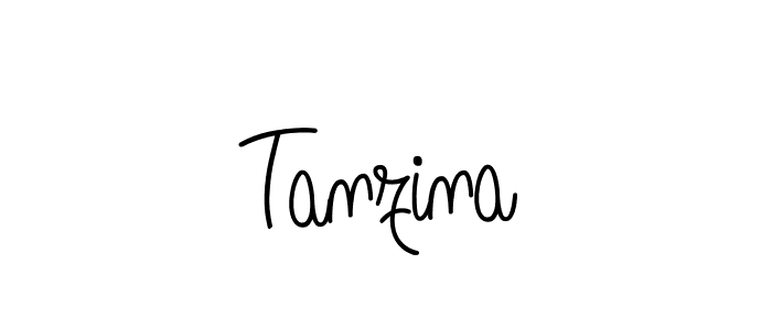 Make a beautiful signature design for name Tanzina. With this signature (Angelique-Rose-font-FFP) style, you can create a handwritten signature for free. Tanzina signature style 5 images and pictures png