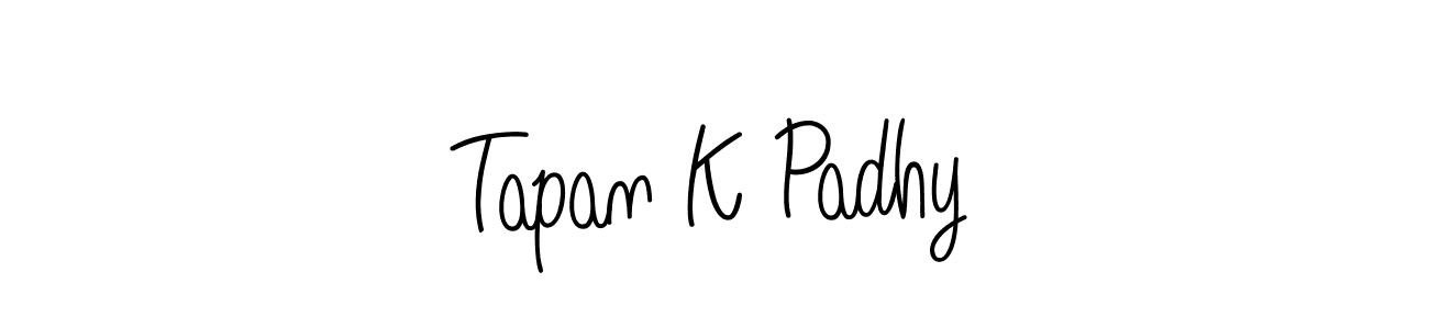 You should practise on your own different ways (Angelique-Rose-font-FFP) to write your name (Tapan K Padhy) in signature. don't let someone else do it for you. Tapan K Padhy signature style 5 images and pictures png
