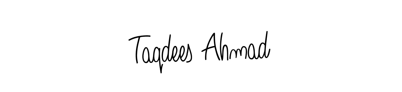 Also we have Taqdees Ahmad name is the best signature style. Create professional handwritten signature collection using Angelique-Rose-font-FFP autograph style. Taqdees Ahmad signature style 5 images and pictures png