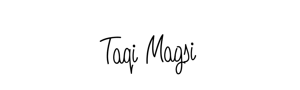 The best way (Angelique-Rose-font-FFP) to make a short signature is to pick only two or three words in your name. The name Taqi Magsi include a total of six letters. For converting this name. Taqi Magsi signature style 5 images and pictures png