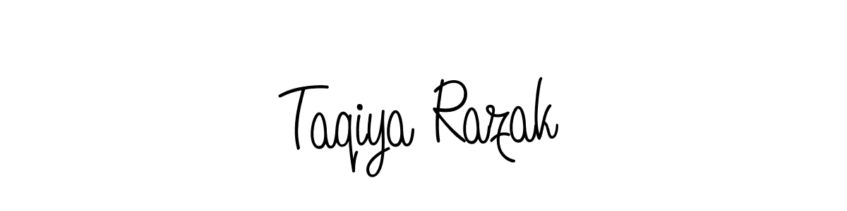 Also we have Taqiya Razak name is the best signature style. Create professional handwritten signature collection using Angelique-Rose-font-FFP autograph style. Taqiya Razak signature style 5 images and pictures png