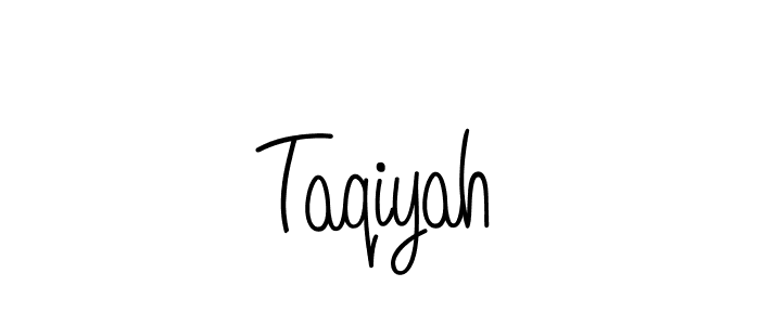 Use a signature maker to create a handwritten signature online. With this signature software, you can design (Angelique-Rose-font-FFP) your own signature for name Taqiyah. Taqiyah signature style 5 images and pictures png