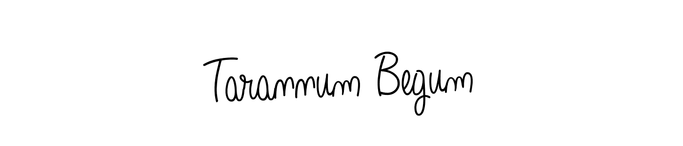 Make a beautiful signature design for name Tarannum Begum. With this signature (Angelique-Rose-font-FFP) style, you can create a handwritten signature for free. Tarannum Begum signature style 5 images and pictures png