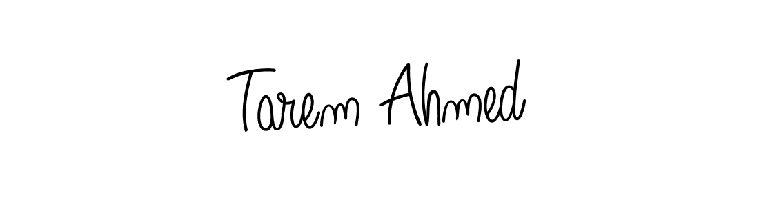You should practise on your own different ways (Angelique-Rose-font-FFP) to write your name (Tarem Ahmed) in signature. don't let someone else do it for you. Tarem Ahmed signature style 5 images and pictures png