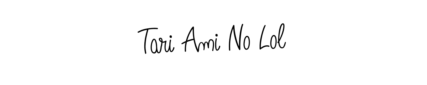 The best way (Angelique-Rose-font-FFP) to make a short signature is to pick only two or three words in your name. The name Tari Ami No Lol include a total of six letters. For converting this name. Tari Ami No Lol signature style 5 images and pictures png