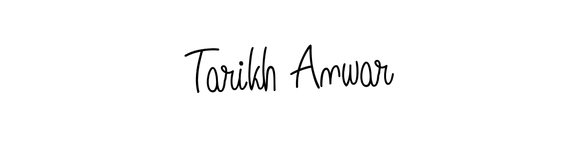 Use a signature maker to create a handwritten signature online. With this signature software, you can design (Angelique-Rose-font-FFP) your own signature for name Tarikh Anwar. Tarikh Anwar signature style 5 images and pictures png