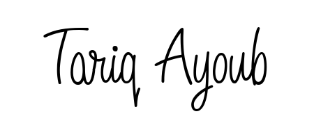 Designed for modern professionals: Tariq Ayoub name signature crafted with Angelique-Rose-font-FFP script. Ready for digital PDF workflows. Tariq Ayoub signature style 5 images and pictures png