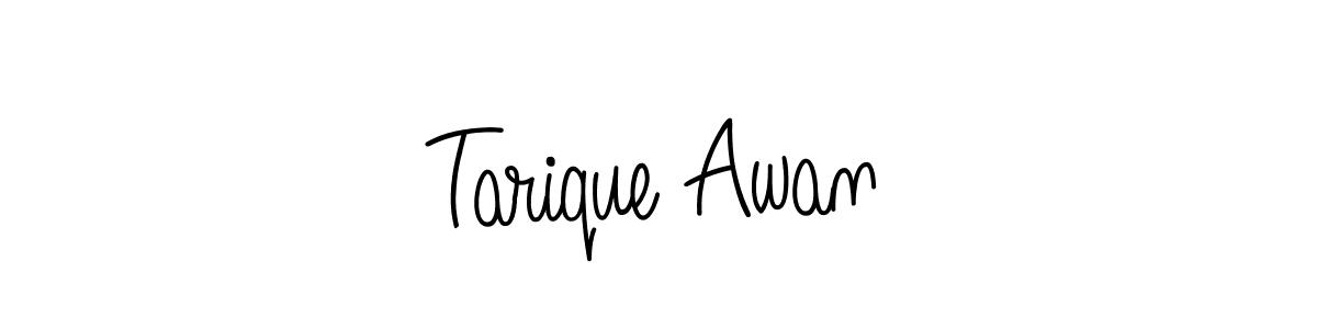 How to make Tarique Awan name signature. Use Angelique-Rose-font-FFP style for creating short signs online. This is the latest handwritten sign. Tarique Awan signature style 5 images and pictures png