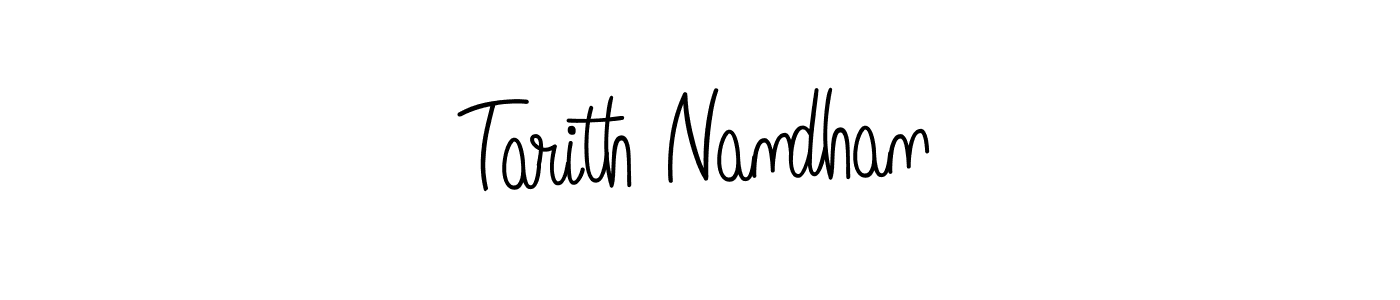 Make a beautiful signature design for name Tarith Nandhan. With this signature (Angelique-Rose-font-FFP) style, you can create a handwritten signature for free. Tarith Nandhan signature style 5 images and pictures png