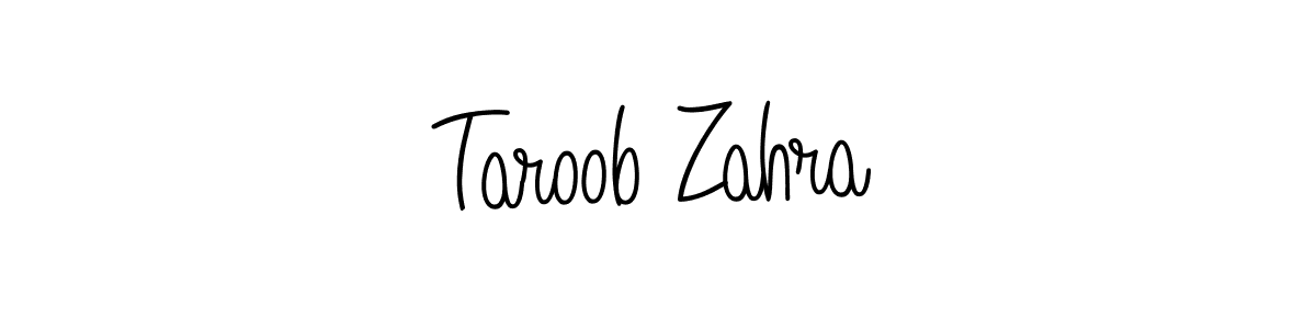 Make a beautiful signature design for name Taroob Zahra. With this signature (Angelique-Rose-font-FFP) style, you can create a handwritten signature for free. Taroob Zahra signature style 5 images and pictures png