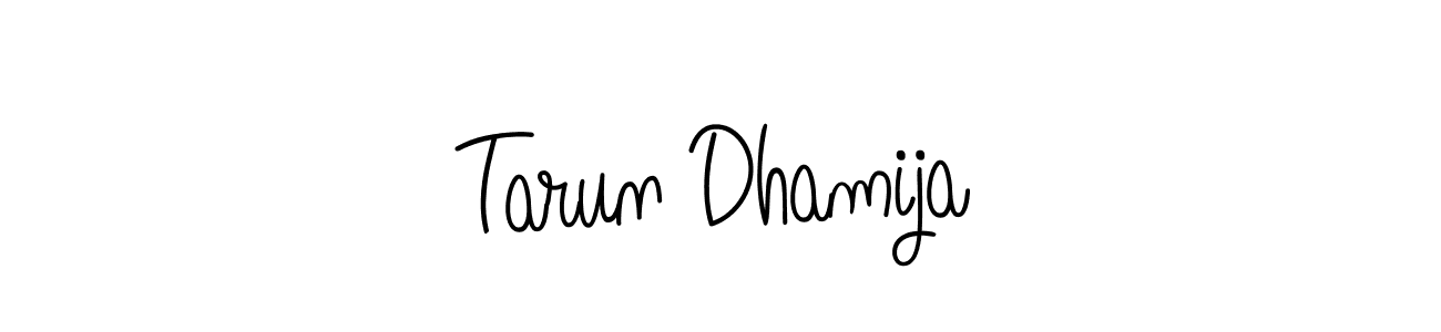 The best way (Angelique-Rose-font-FFP) to make a short signature is to pick only two or three words in your name. The name Tarun Dhamija include a total of six letters. For converting this name. Tarun Dhamija signature style 5 images and pictures png