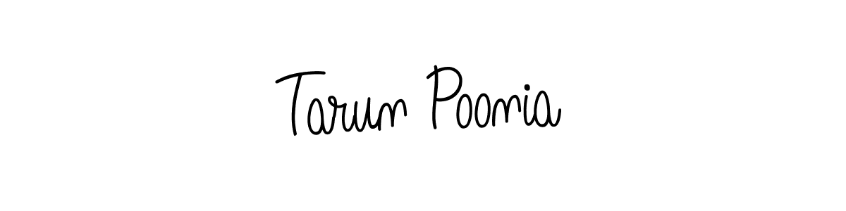 You should practise on your own different ways (Angelique-Rose-font-FFP) to write your name (Tarun Poonia) in signature. don't let someone else do it for you. Tarun Poonia signature style 5 images and pictures png