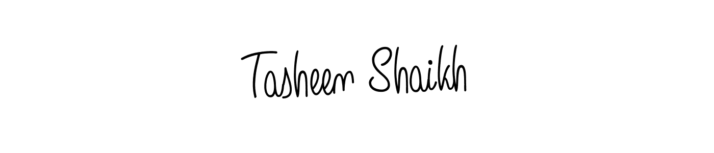 Use a signature maker to create a handwritten signature online. With this signature software, you can design (Angelique-Rose-font-FFP) your own signature for name Tasheen Shaikh. Tasheen Shaikh signature style 5 images and pictures png