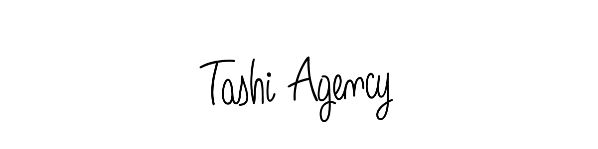 Make a beautiful signature design for name Tashi Agency. With this signature (Angelique-Rose-font-FFP) style, you can create a handwritten signature for free. Tashi Agency signature style 5 images and pictures png