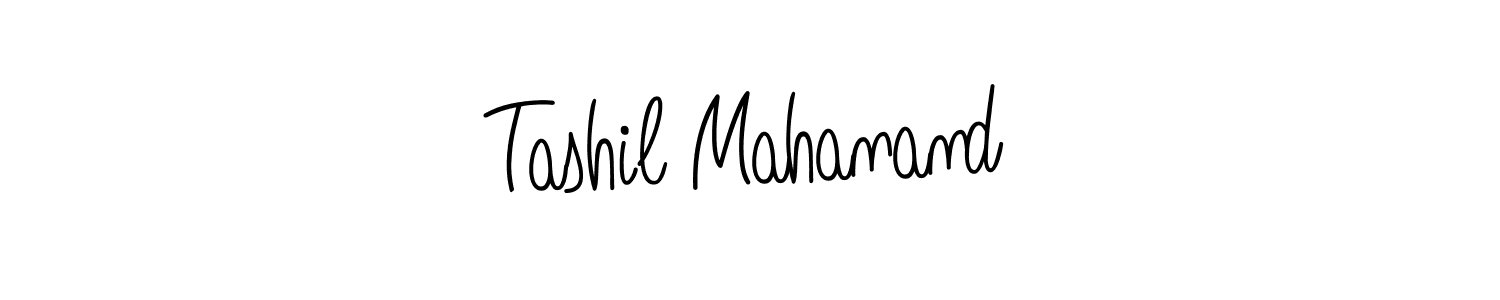 You should practise on your own different ways (Angelique-Rose-font-FFP) to write your name (Tashil Mahanand) in signature. don't let someone else do it for you. Tashil Mahanand signature style 5 images and pictures png