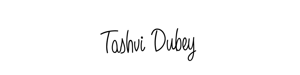 The best way (Angelique-Rose-font-FFP) to make a short signature is to pick only two or three words in your name. The name Tashvi Dubey include a total of six letters. For converting this name. Tashvi Dubey signature style 5 images and pictures png